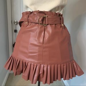 Pleather Ruffle Skirt